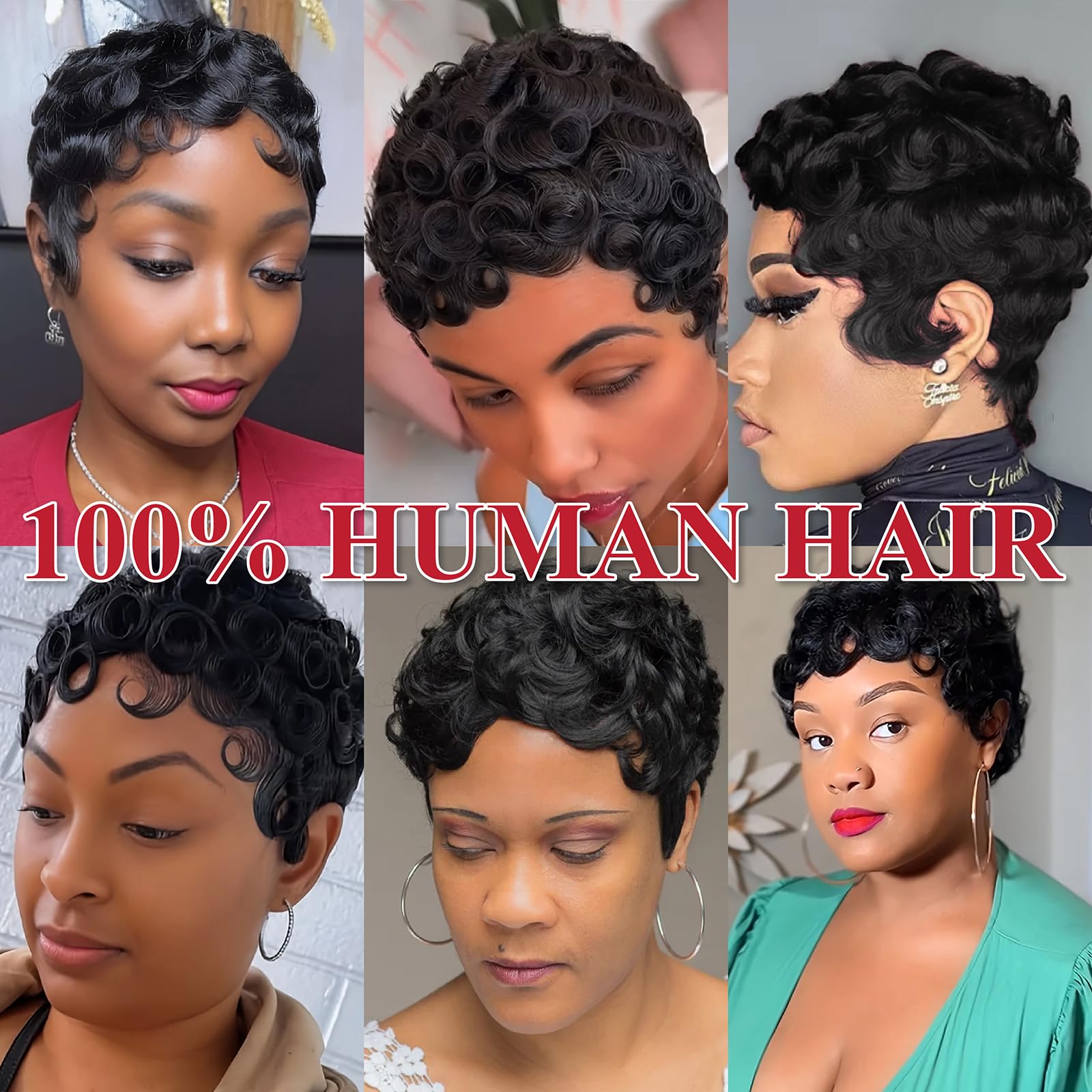 Amazon.com : Short Curly Pixie Cut Wigs for Black Women 100 