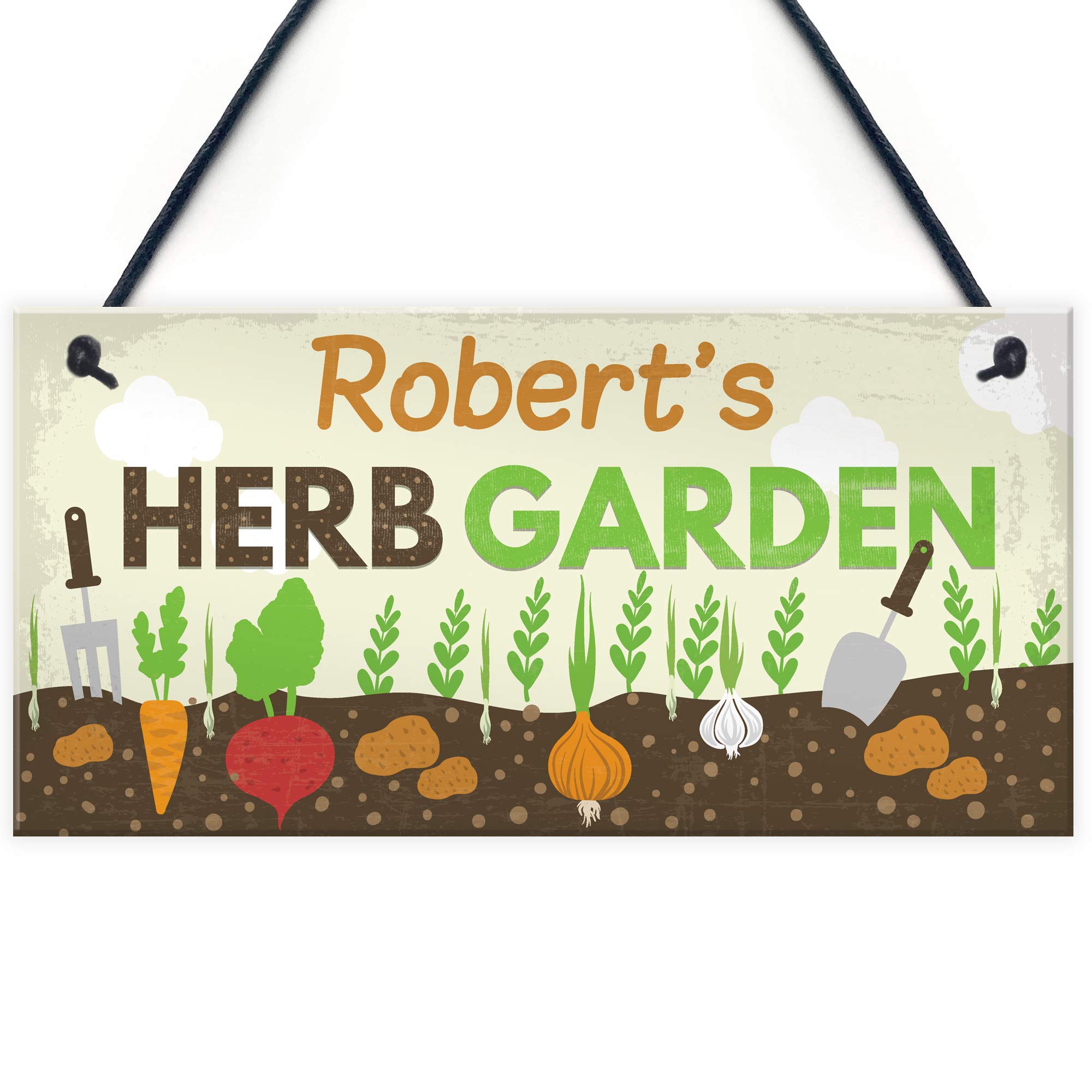 Red Ocean PERSONALISED Any Names Herb Garden Shed Summerhouse Gardening Plaque Mum Nan Grandad Gifts