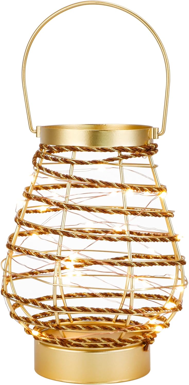 Set of 6 Battery Operated Table Lamp 7.7 "H Metal Cage LED Cordless Lamp with 6-Hour Timer, Vintage Decorative Fairy Lights Lantern for Indoor/Outdoor Bedrooms Weddings Parties Patio Events