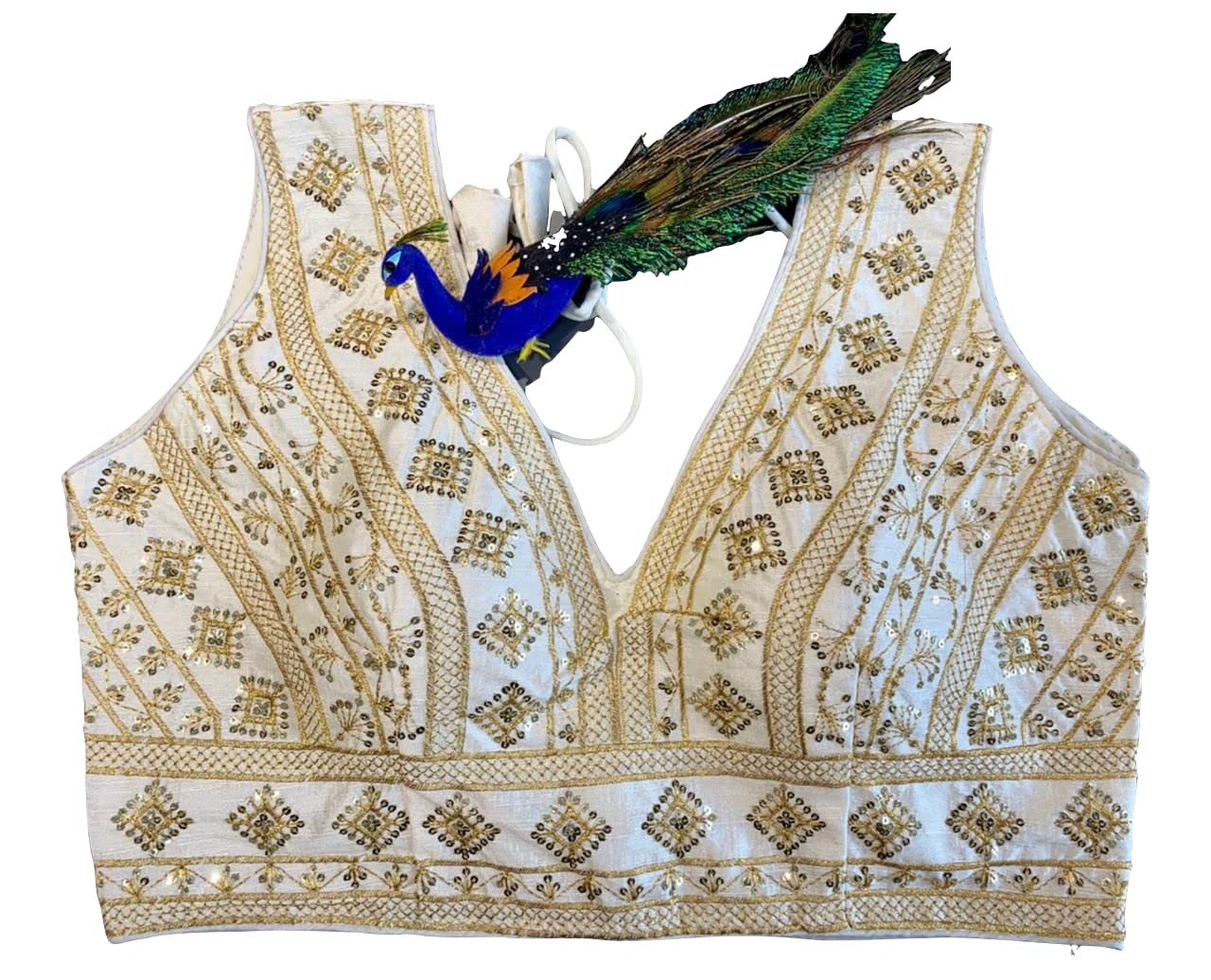 Glorenvally FabParty Wear Bollywood Readymade Indian Ethnic Saree Blouse Crop Top Choli - (171)