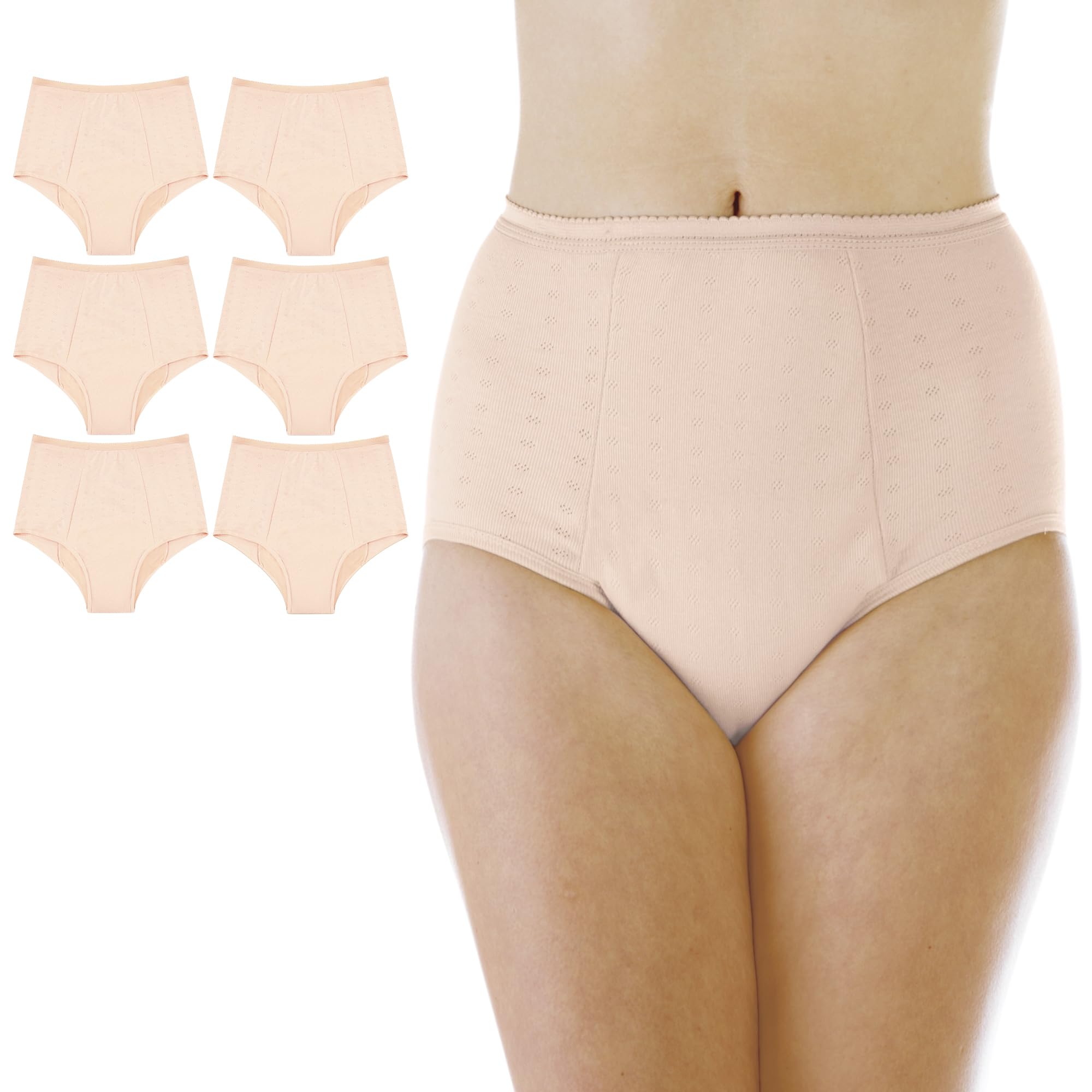 Wearever Women's Maximum Absorbency Incontinence Panties for Bladder Control - Reusable & Washable Leak Proof Underwear for Women 600 ml - (Pack of 6)