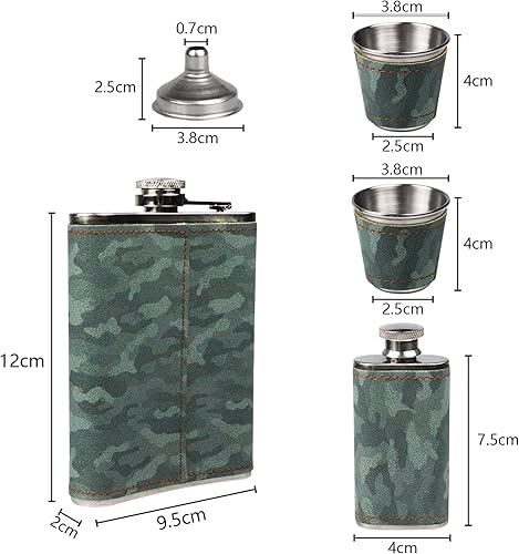 Miniatura 9 de Juego de frasco de acero inoxidable de regalo para hombres, 8 onzas, bar, fiesta, camping, barbacoa, portátil, bolsillo