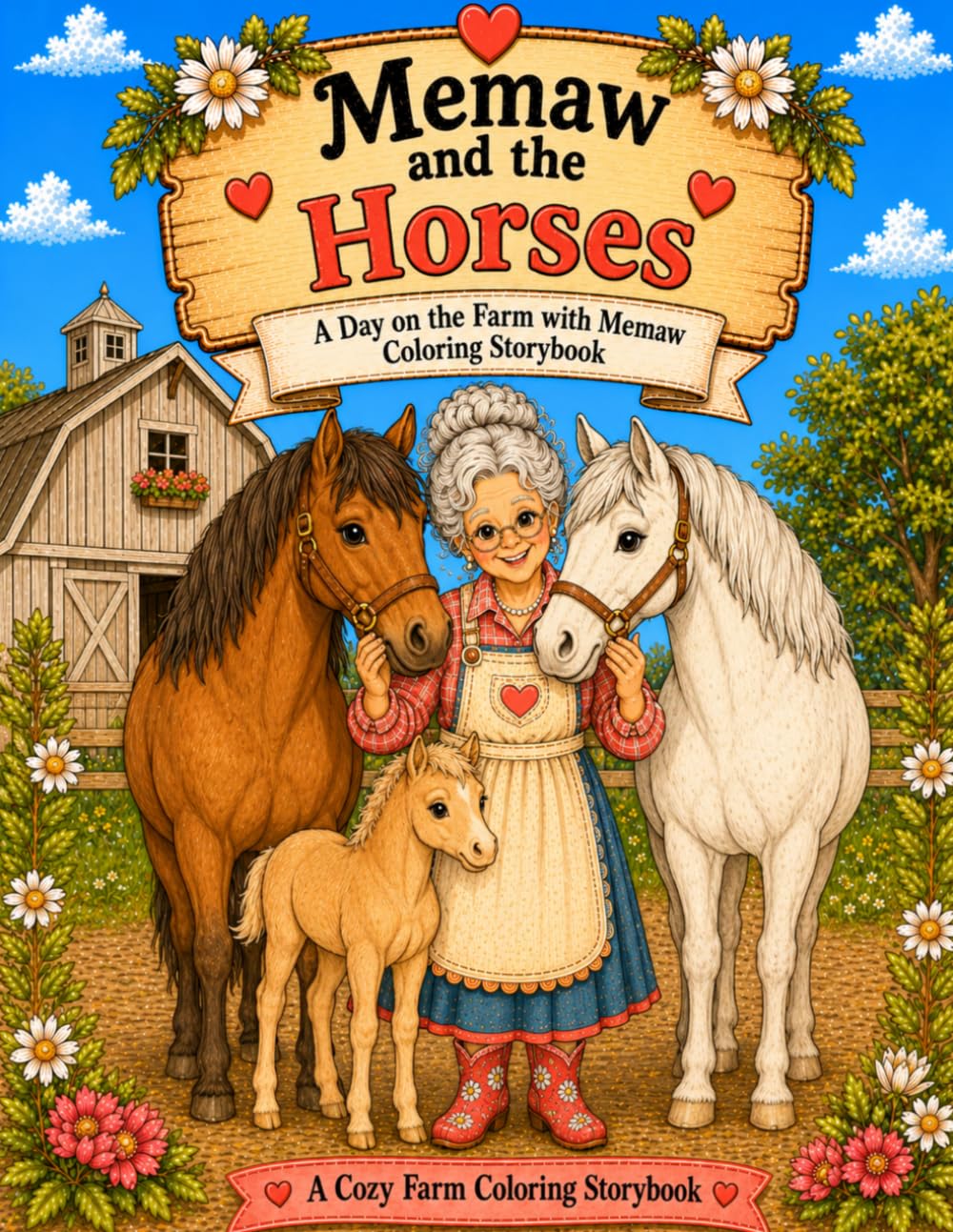 Memaw and the Horses: A Day on the Farm with Memaw Coloring Storybook