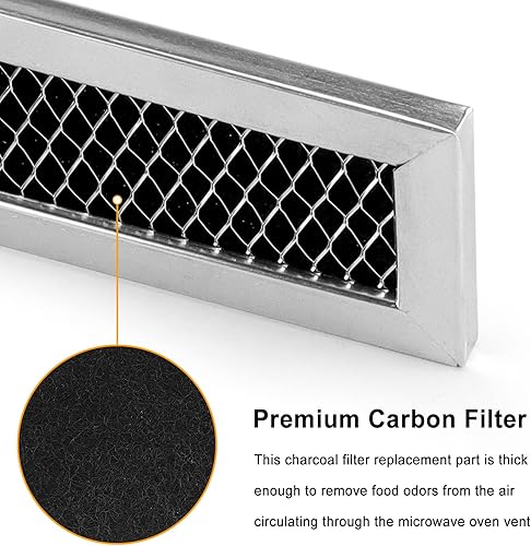 Miniatura 5 de WB02X11550 JX81L 5304464577 Reemplazo del filtro de carbón para microondas G-E Hot-point Frigi-daire L-G, 2-14 pulgadas x 10-38 pulgadas x 38