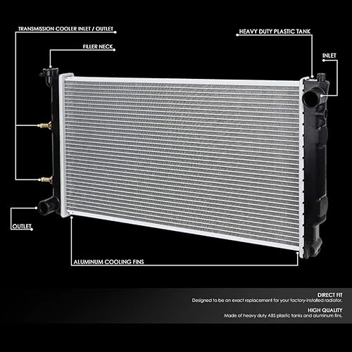 Miniatura 26 de DNA Motoring OEM-RA-1574 Reemplazo de radiador de núcleo de aluminio atornillado estilo OE compatible con 93-98 Impreza AT&MT, 27-1/16 pulgadas