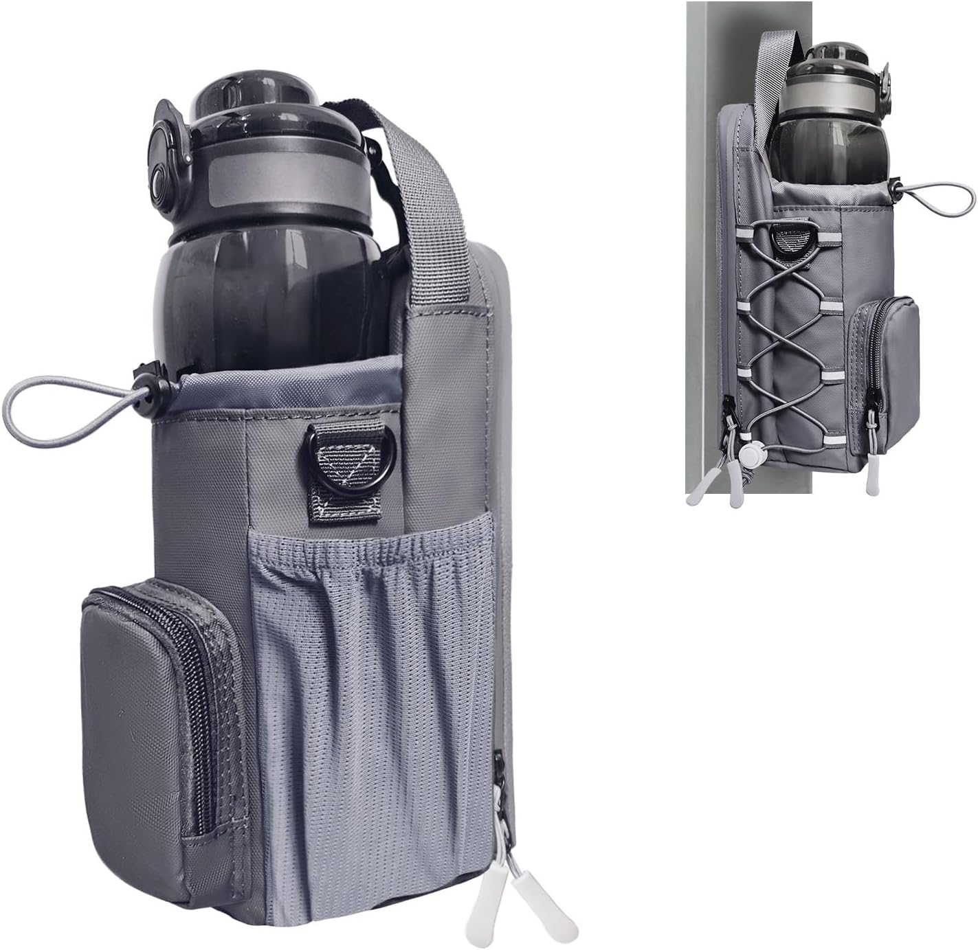 Magnetic Gym Bag for Men and Women, Magnetic Water Bottle Holder for Gym, Small Gym Bag, Gym Gifts for Women and Men, Gray, Movement