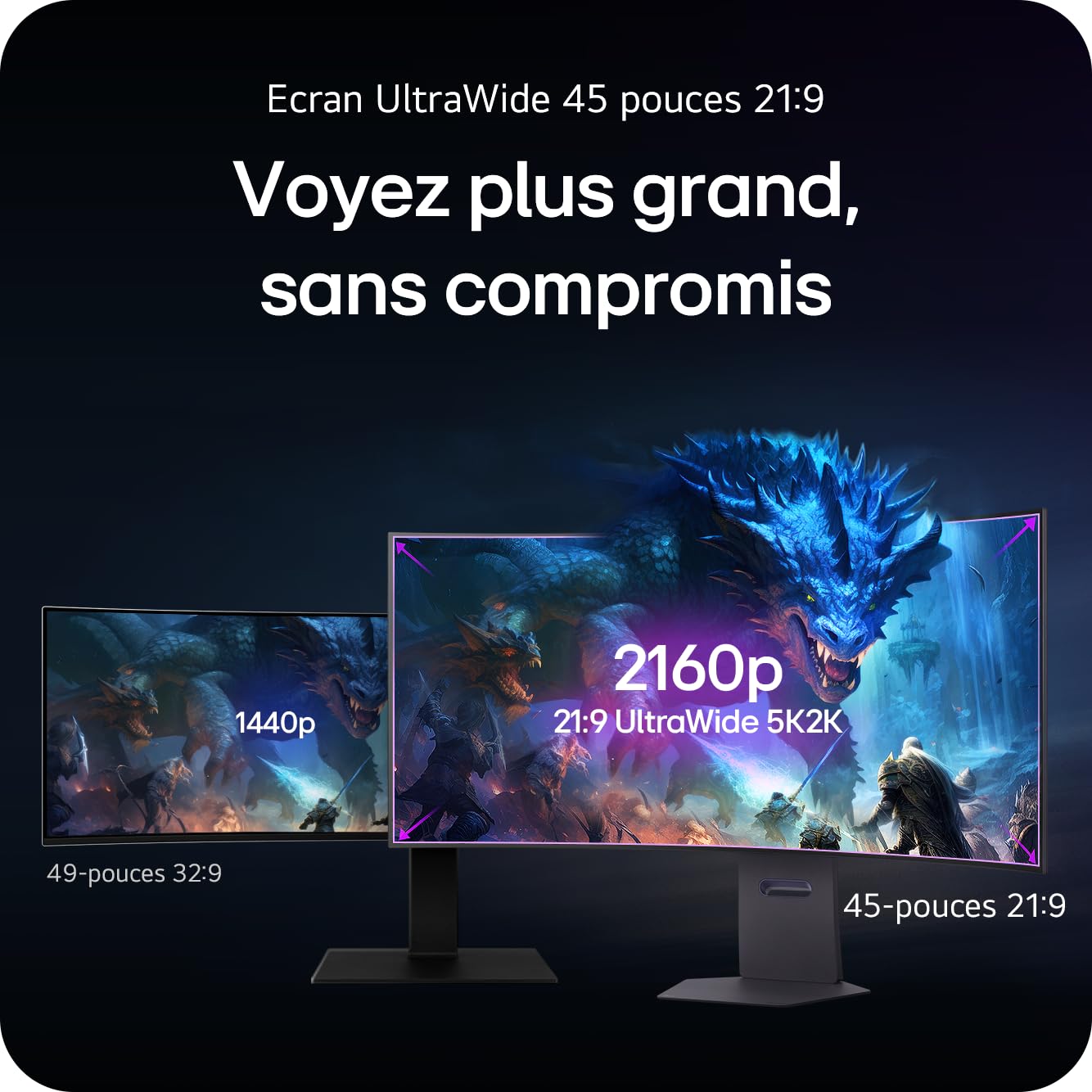 LG Ultragear | Écran Gaming OLED 45" 5K2K | Dual Mode 165Hz330Hz 0,03ms