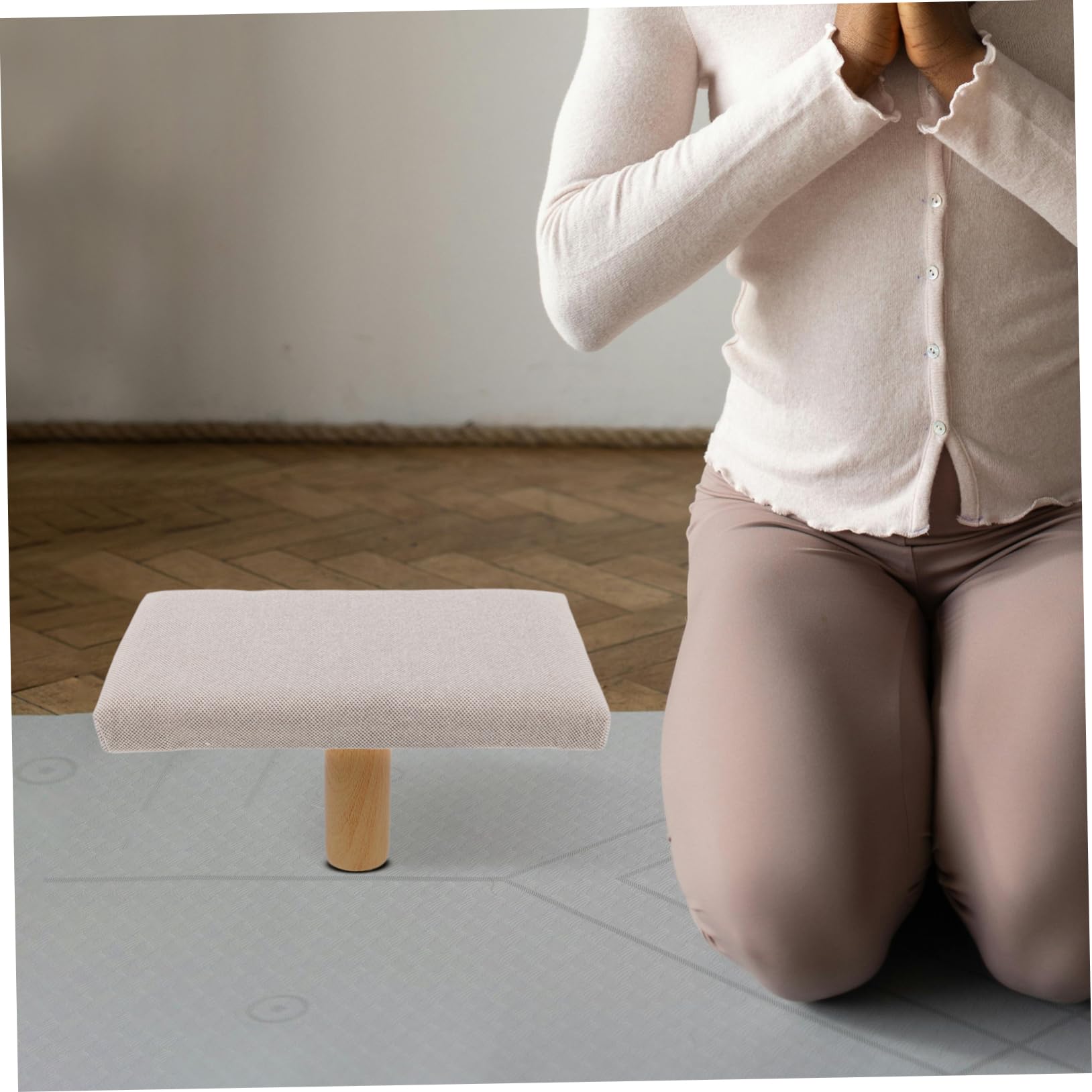 SOLUSTRE Bequeme Meditationsbank und Stoff mit Gepolstertem Sitz Höhenverstellbar für Kniende Yogapraxis und Komfortable Meditation zu Hause