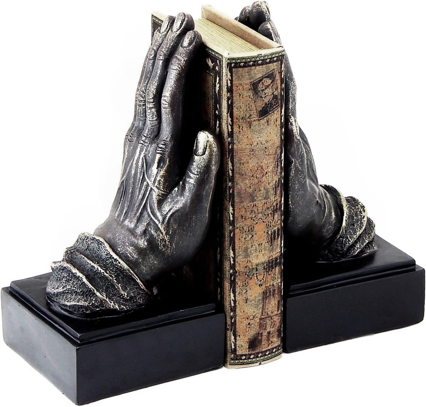 Bellaa 26393 Praying Hands Bookends Inspiring Christian Keepsake Gifts Book Ends 10 inch