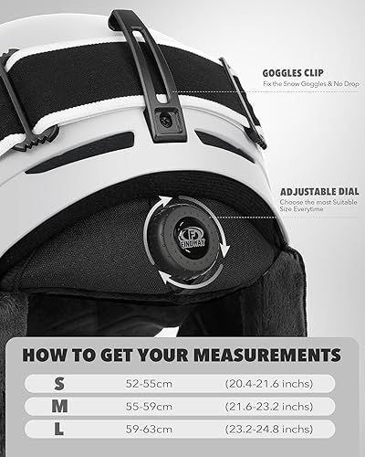 Miniatura 3 de Findway Juego de casco de esquí, casco de snowboard con gafas para adultos a prueba de golpes carcasa de ABS duradera de seguridad y carcasa