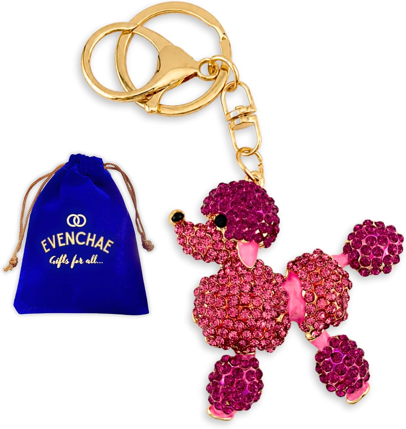 Sparkly Rhinestone Keychain + Velvet Gift Bag image 2
