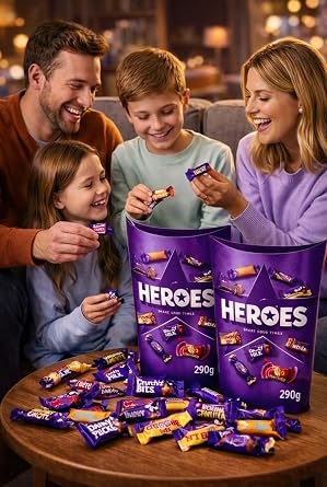 Heroes Chocolate Gift Box 290g (Pack of 2) – Assorted Miniature Chocolate Selection, Individually Wrapped Sweets for Sharing, Gifting, Christmas, Birthdays & Special Occasions