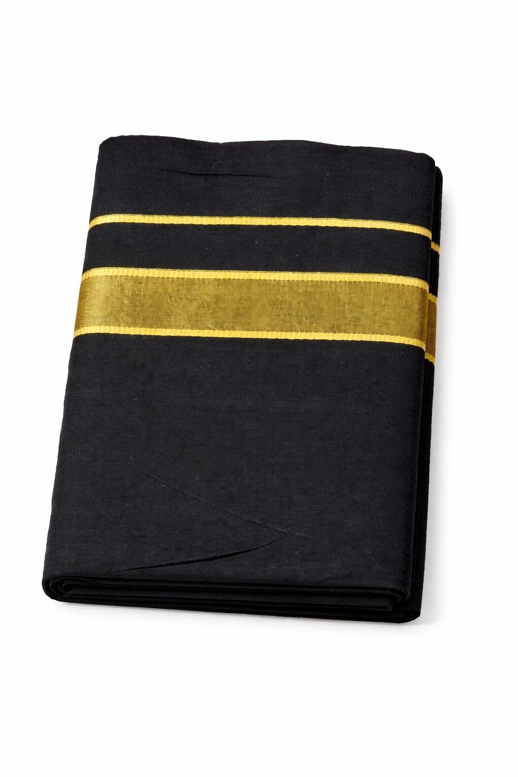 yhwh Men's Black Dhoti with Gold Border, Soft Cotton, Ethnic Wear, Single Size, 2 Meter-picture-33
