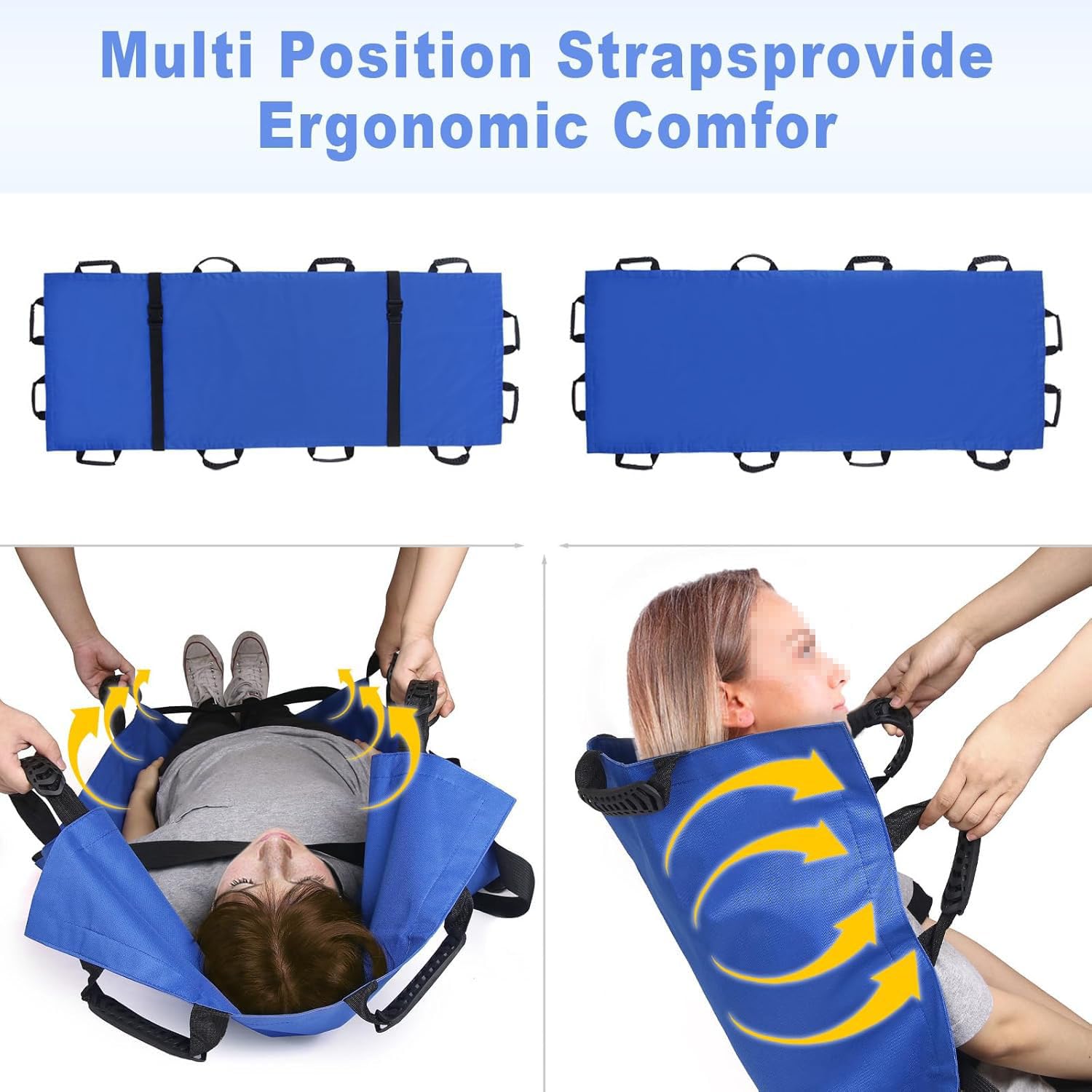 Brancard Souple Pliable, Brancard pour Grand Chien 12 PoignéEs, pour HôPital, Lieux De Sport, Ambulance, CivièRe MéDicale Fournitures De Soins pour Handicapés,Bleu
