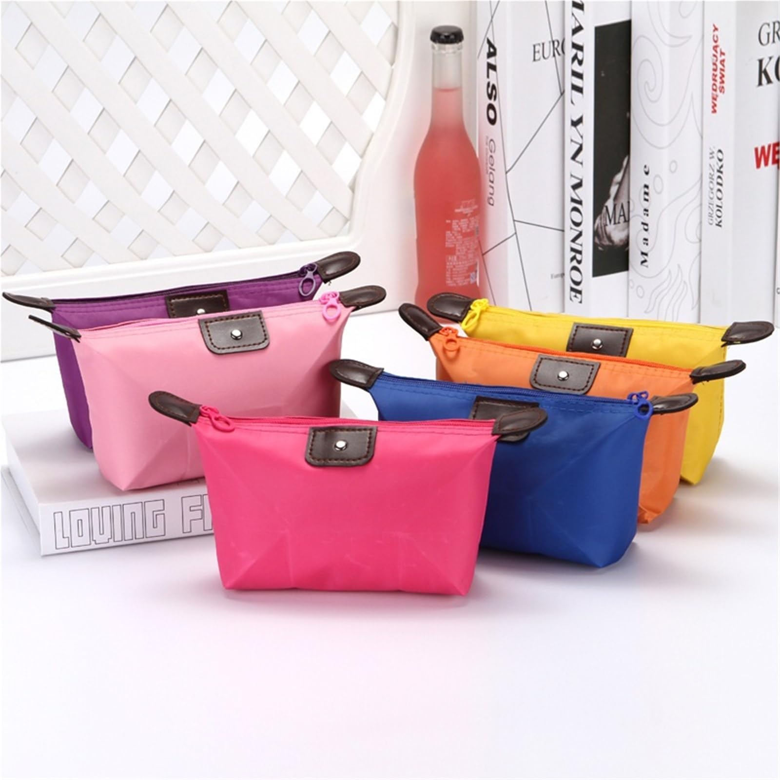 Bolsa de Maquillaje Plegable for Almacenamiento cosméticos for Mujer, Bolso portátil Viaje Multifuncional, 2 uds para Viajar(Black)