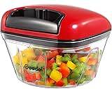 Manual Pull Food Chopper, Hand Pull String Onion Chopper Dicer for Kitchen, Easy Cleaning food Chopper for Vegetables, Fruits (500 ML)