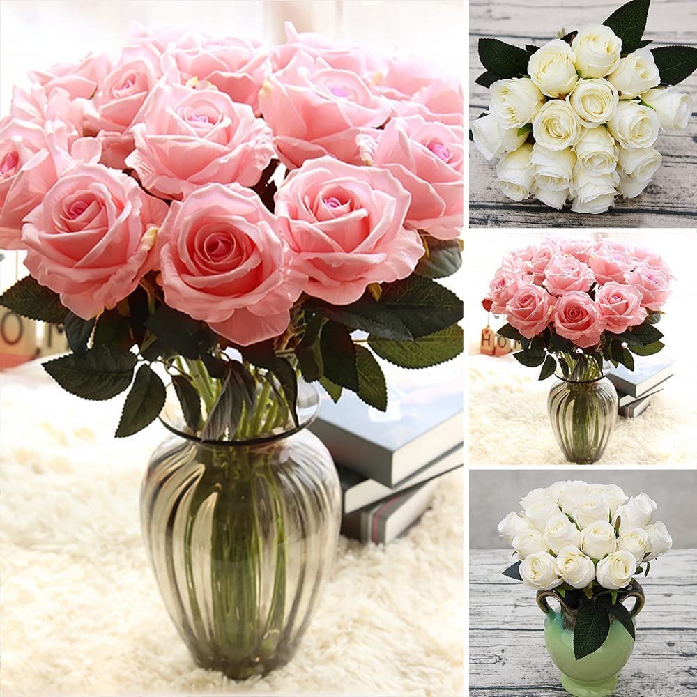 Fiori Finti Artificiali 18 Teste Fiori Di Rosa Artificiali Fiori Di Stoffa Di Seta Per La Decorazione Domestica Bouquet Da Sposa Fiori Decorazioni Autunnali Piante di Fiori Artificiali ( Color : D )