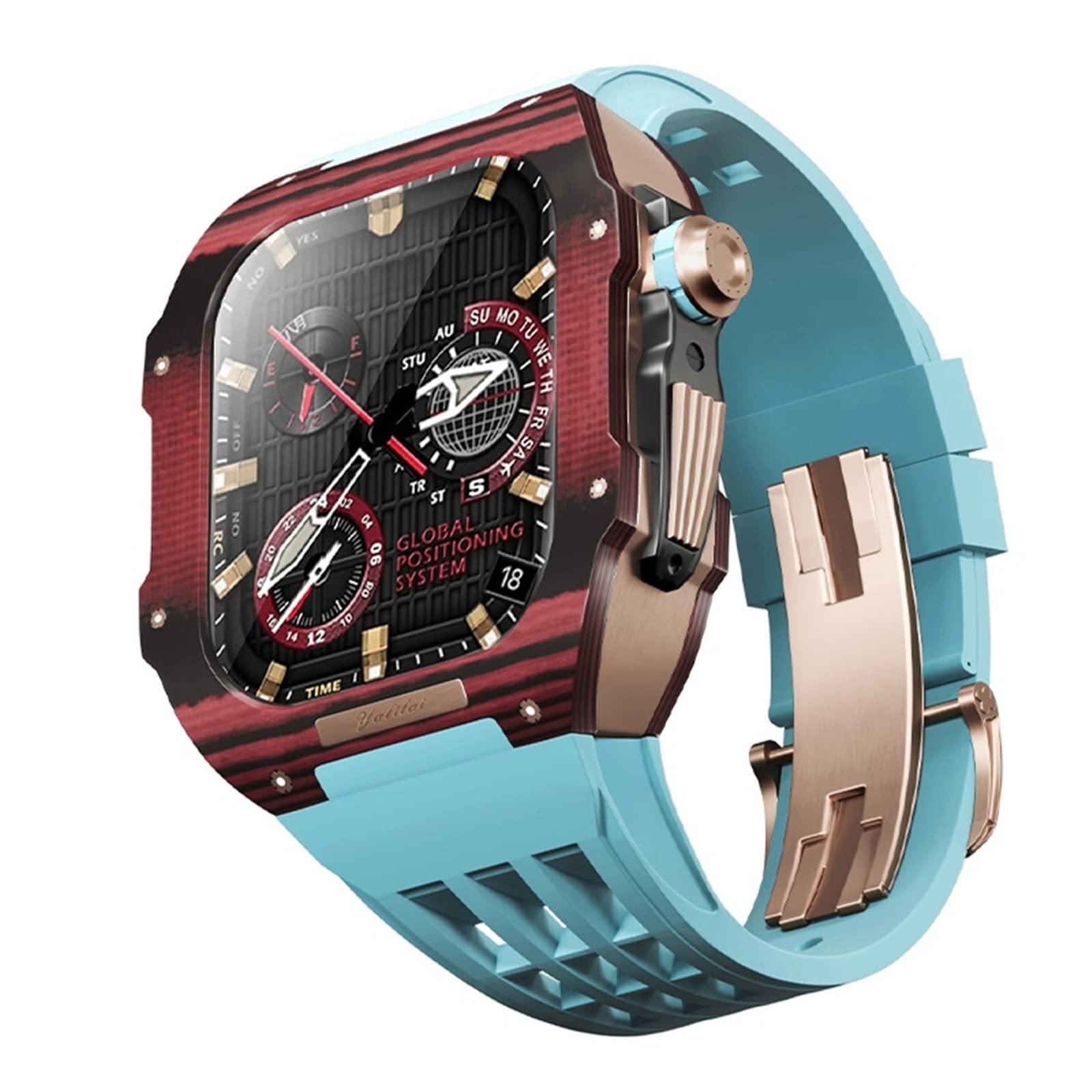 Bracelet en fibre de carbone de luxe pour iWatch 8 et 7 kit de style 44mm
