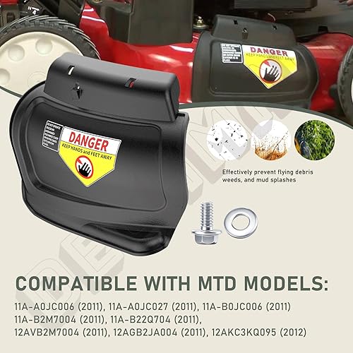Miniatura 3 de 987-02516A Conjunto de enchufe de mantillo con bisagras compatible con Troy Bilt, Cub Cadet, modelos de máquinas de patio de repuesto con bisagras