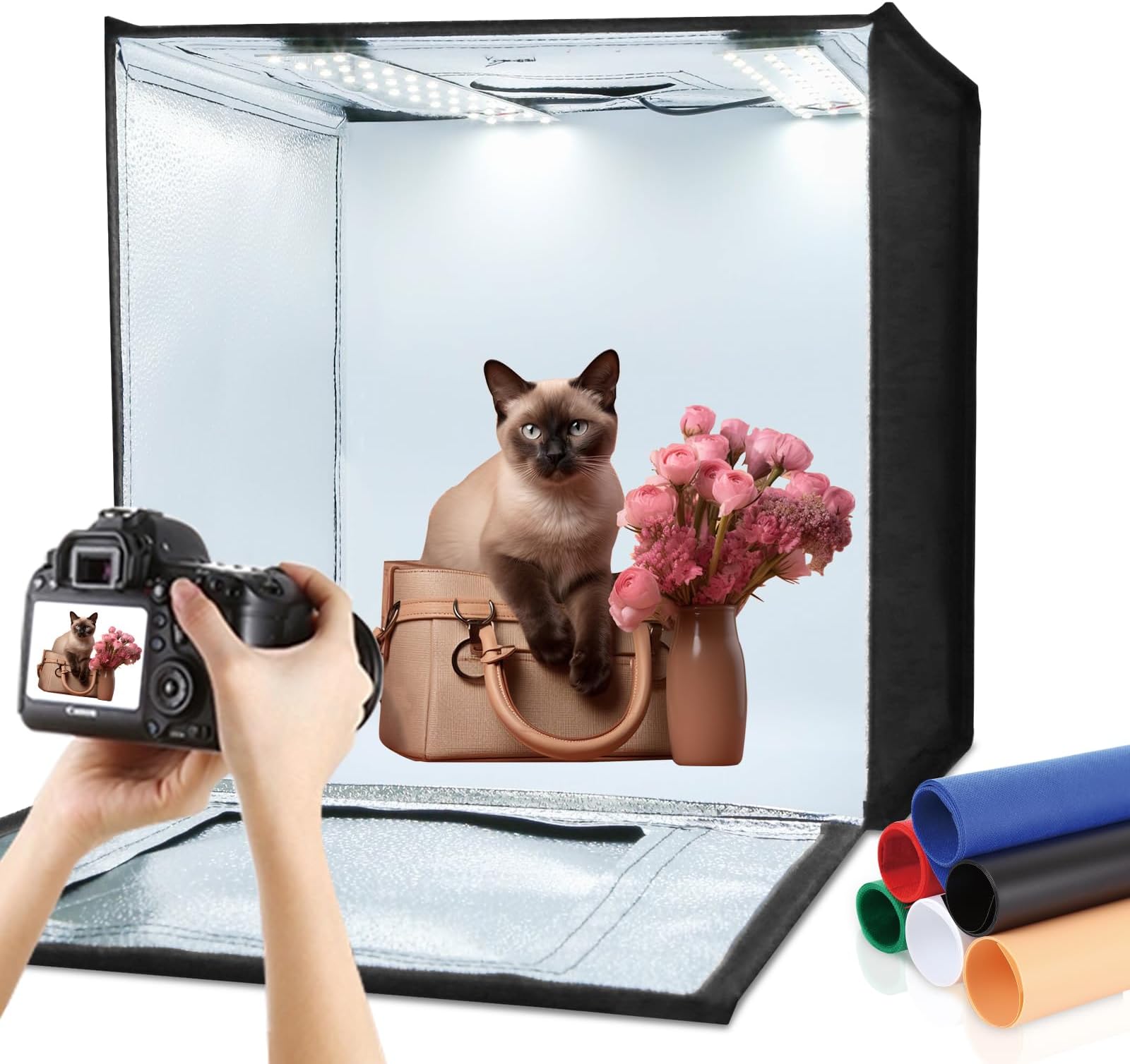 PULUZ Photo Studio Light Box Portable 60 x 60 x 60 cm Light Tent LED