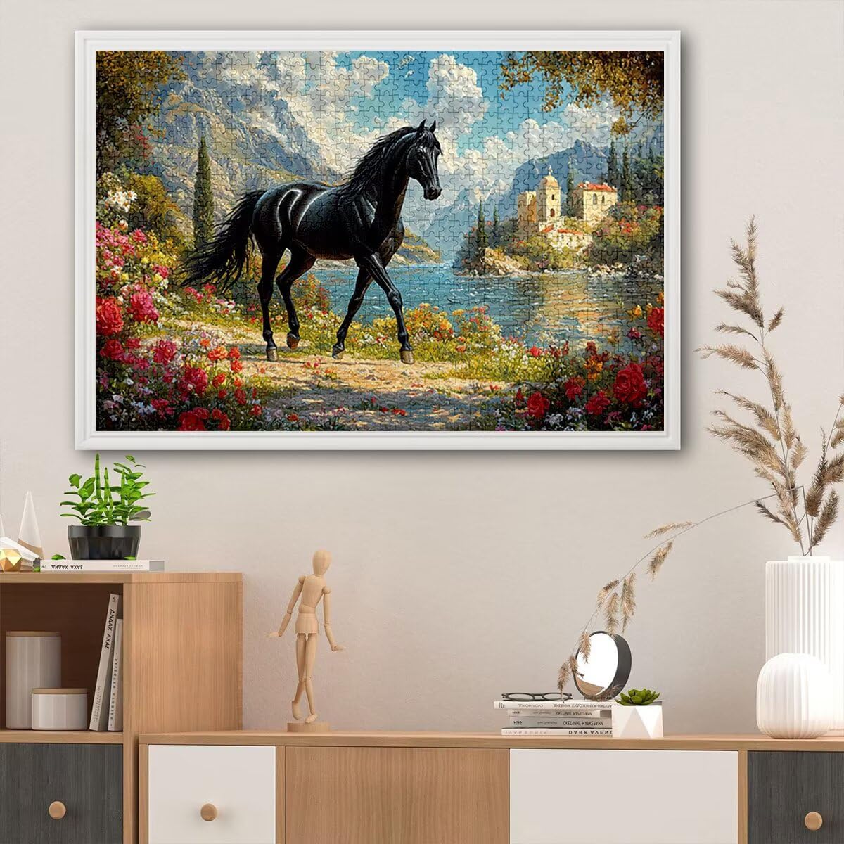 Puzzle 4000 Piezas Caballo, Puzzle Flor con Caja Regalo Adultos, DIY 4000 Piezas Rompecabezas de Madera para Adultos, Rompecabezas Desafiante para Decoración del Hogar y Paredes, Regalo Mujer, H-7