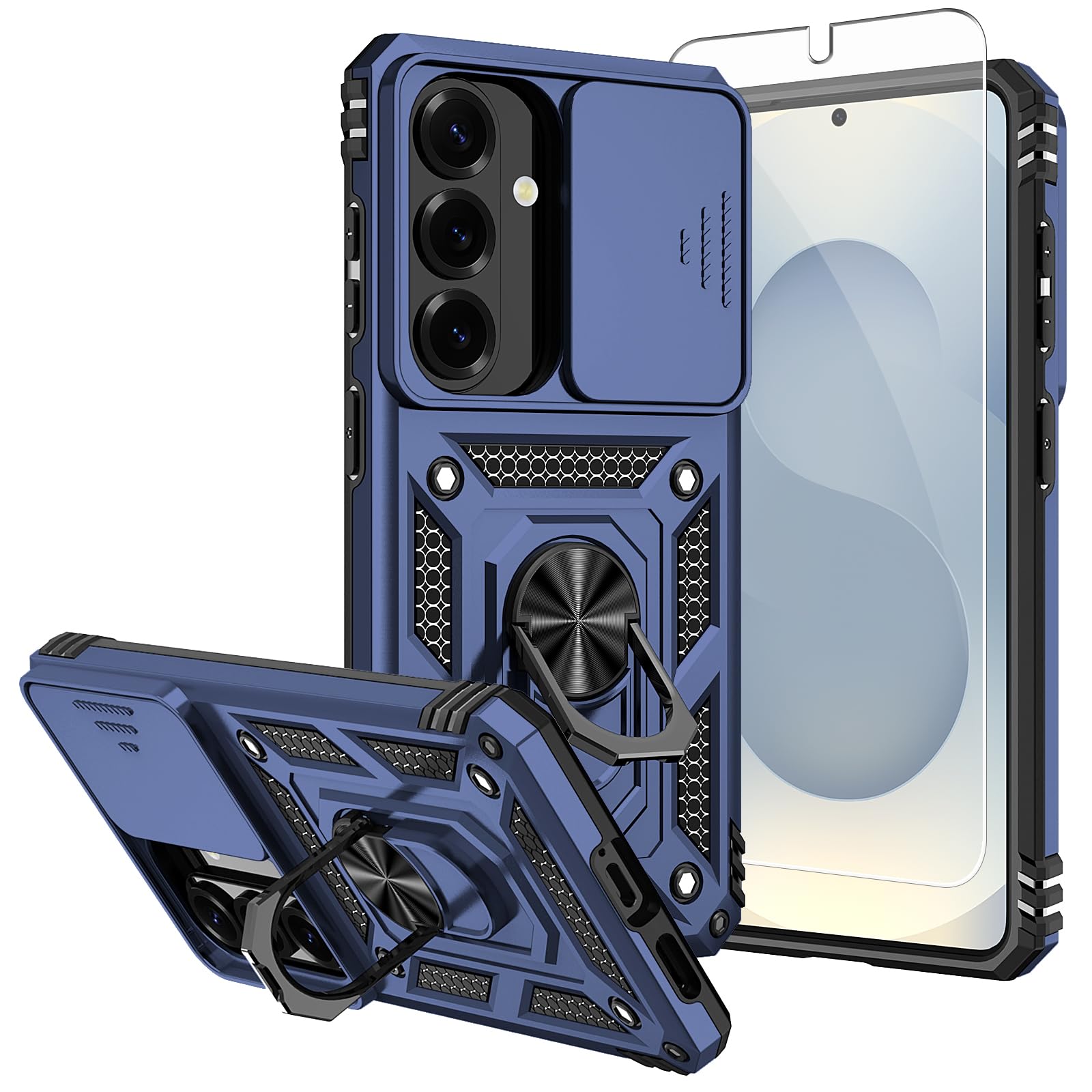 Photo 1 of SKMY Samsung Galaxy S26 Case with Screen Protector & Camera Cover - Blue