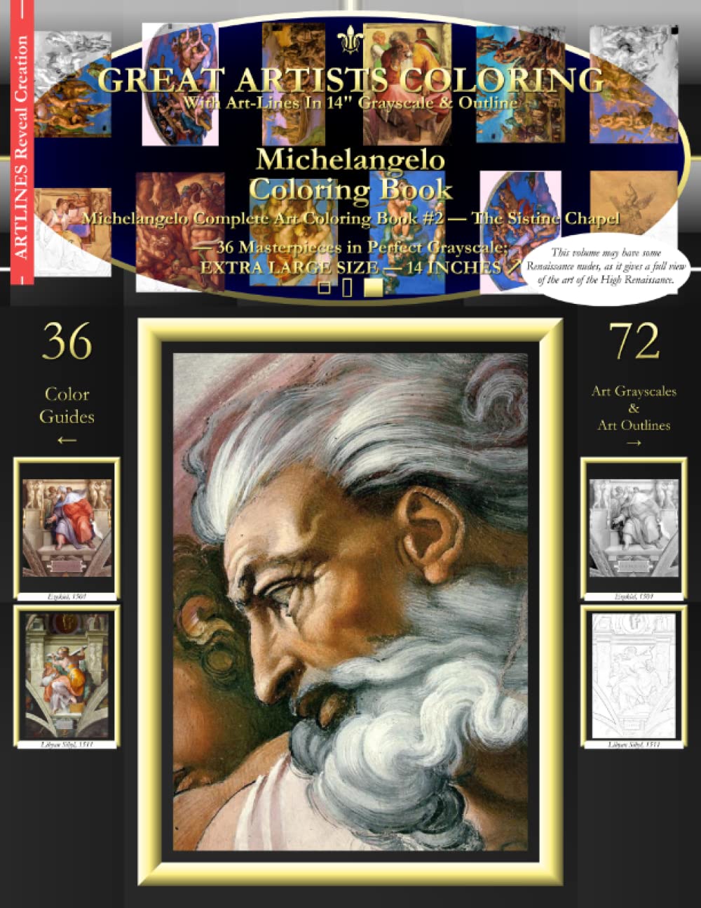 Michelangelo Coloring Book: Michelangelo Complete Art Coloring Book #2 - The Sistine Chapel
