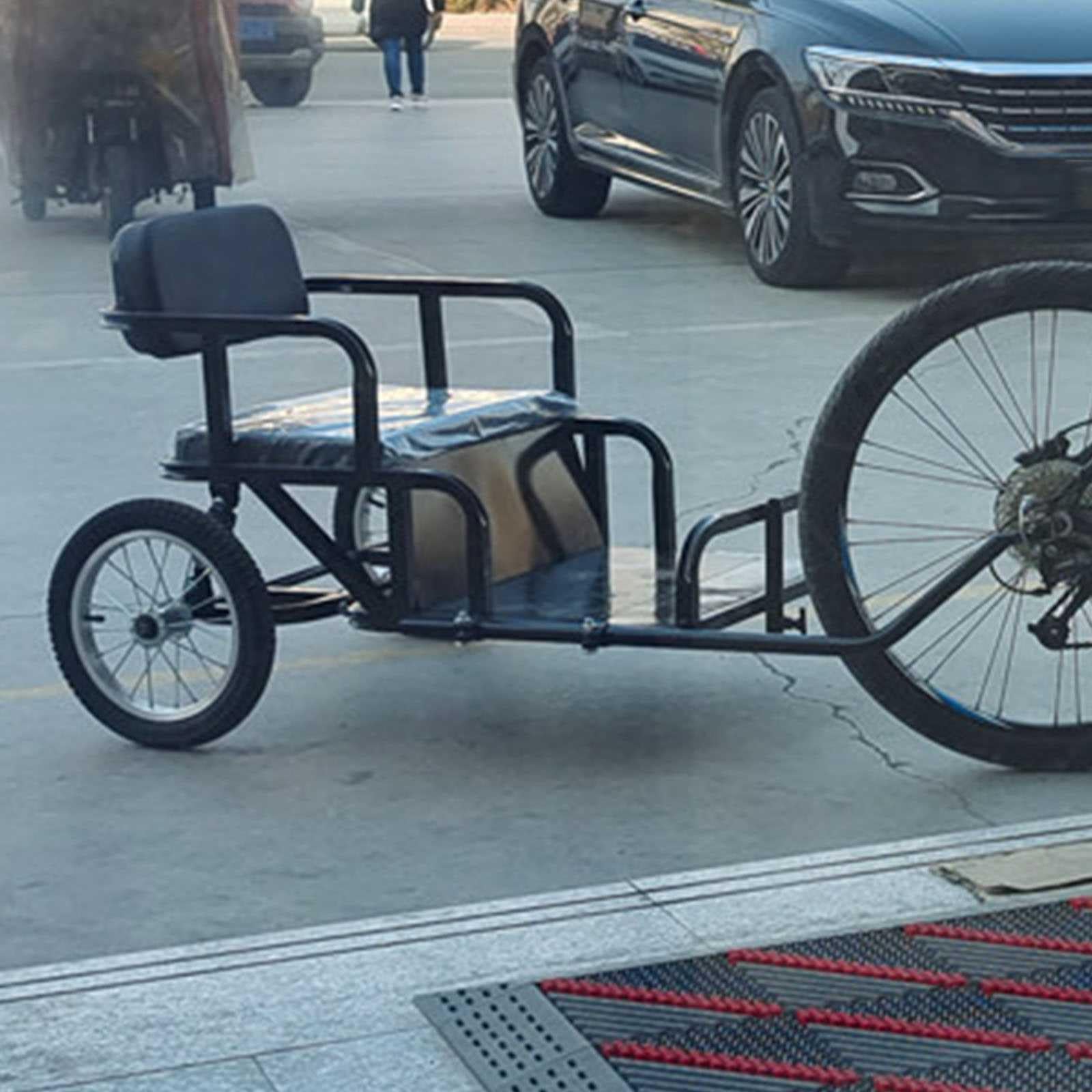 Carrito para bicicleta con asiento suave de 20 pulgadas de ancho, capaz de transportar remolques de bicicleta, capacidad de carga de 100 kg, fácil de instalar, para camping, compras, viajes