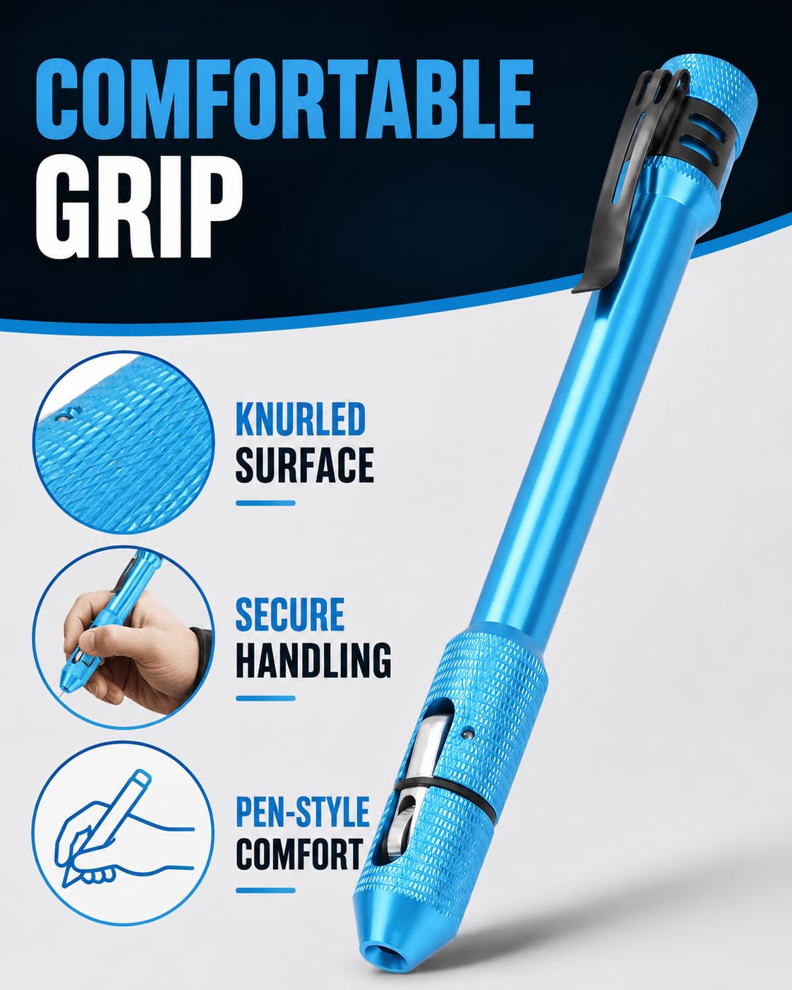 Stylo de Soudage TIG, Stylos d'alimentation de Fil, Chargeur de Fils de Tige de Doigt, Support de de Soudage pour Fil de Soudure 1,0-3,2 mm, avec Clip de Poche