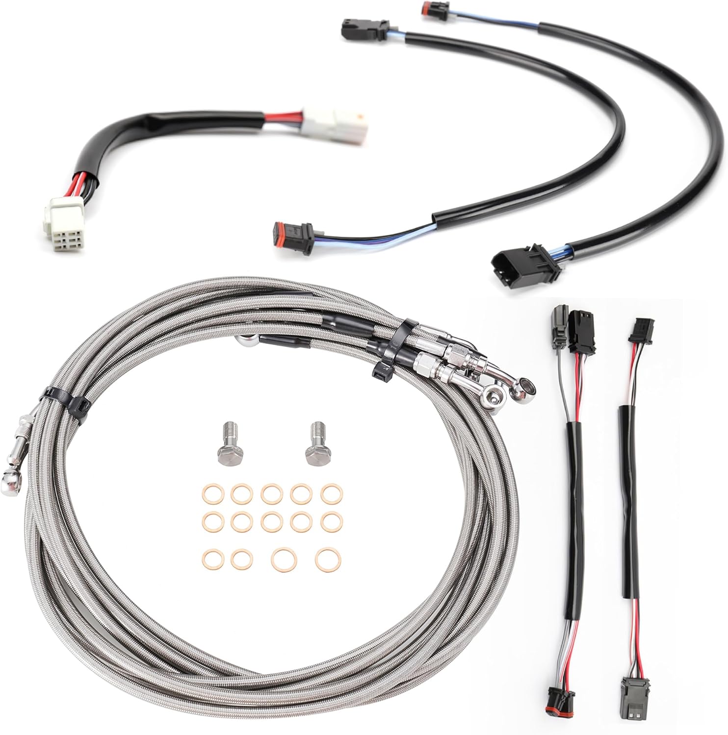 Customoto 12" Handlebar Extended Cable Kit Brake Line