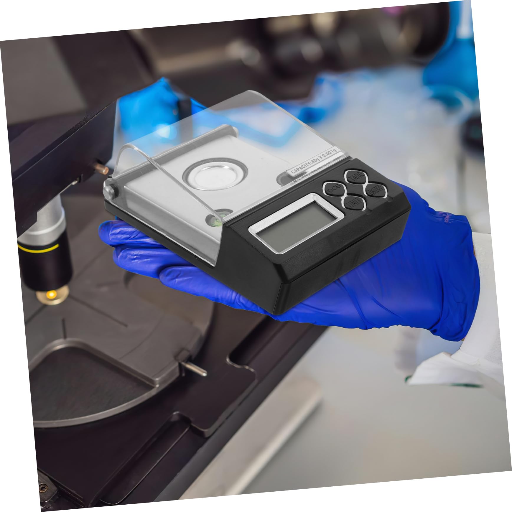 GLEAVI Bilancia di Precisione Digitale Milligrammo 30g/0,001g in Acciaio Inossidabile Alta Sensibilità e Piattaforma Tascabile per Analisi di Laboratorio