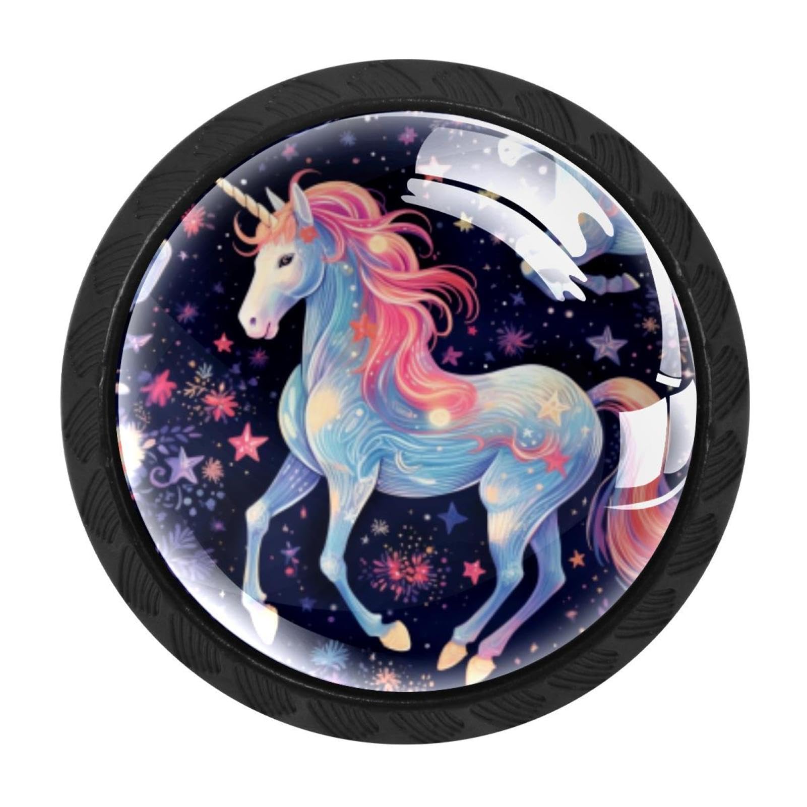 Chenzzzz Multicolored 06 4 Pieces Dresser Knobs Starry Unicorn Drawer Knobs Cabinet Knobs Pull Handles For Home Kitchen Office