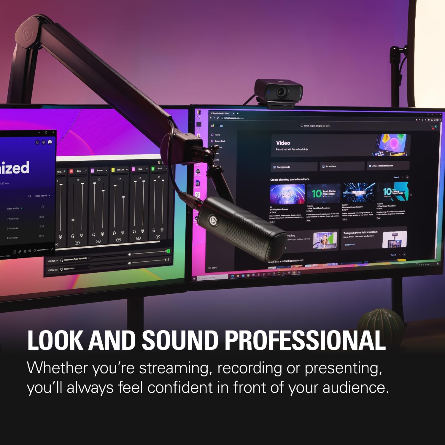 Elgato Facecam MK.2 & Elgato Wave DX with XLR Cable – Premium Full HD Webcam for Streaming, Gaming, Dynamic XLR Microphone for Podcasting, Streaming, Mac, PC, Shielded Microphone Cable 10ft/3m