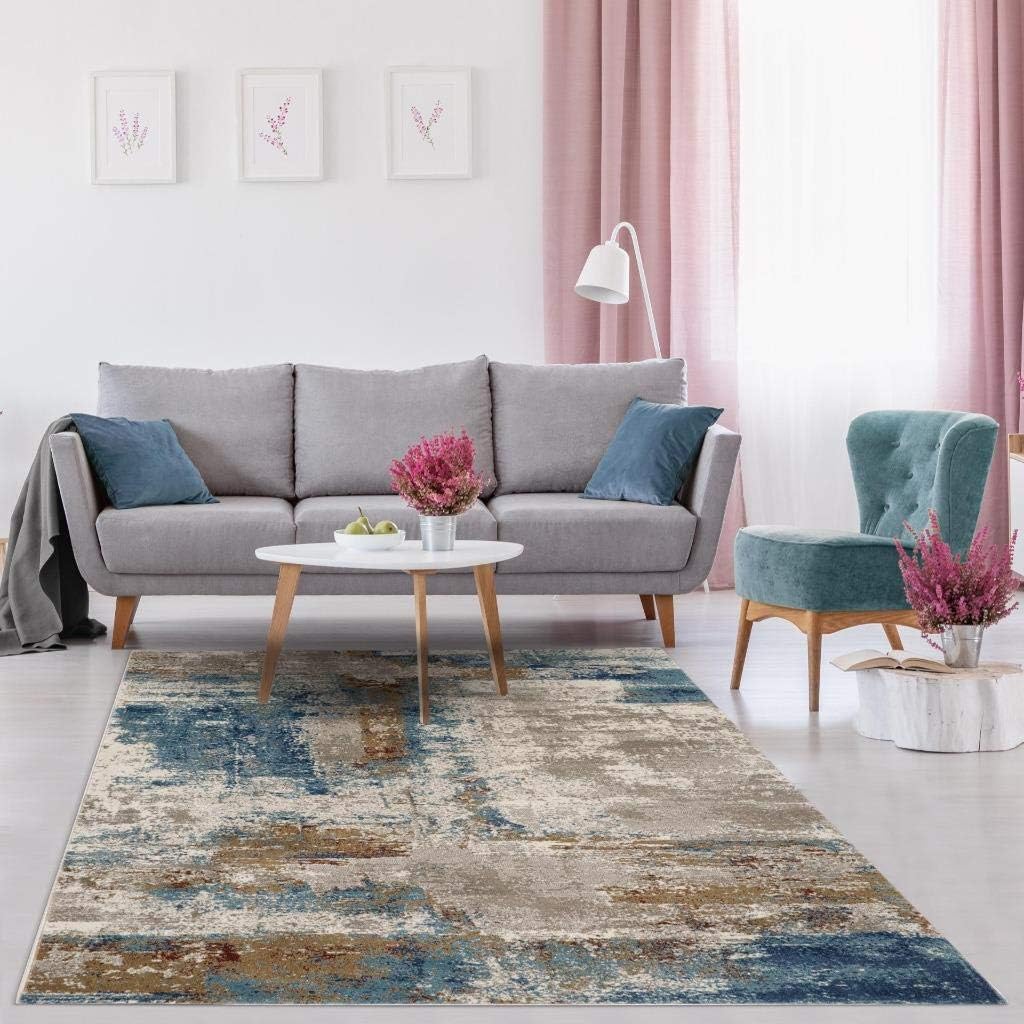 LUXE WEAVERS Austin Collection 5576 Multi 9x12 Abstract Area Rug