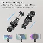 SMALLRIG Support universel de téléphone en métal avec support de chaussures à froid, support de l'adaptateur Smartphone Joints de réglage gratuits, support pour téléphone trépied iPhone 17 16 15 14, pour Samsung Galaxy etc. - 4382