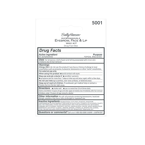 Miniatura 2 de Cera para cejas rostro y labios Sally Hansen para microondas 125onzas loción extra alivio 05onzas líquidas