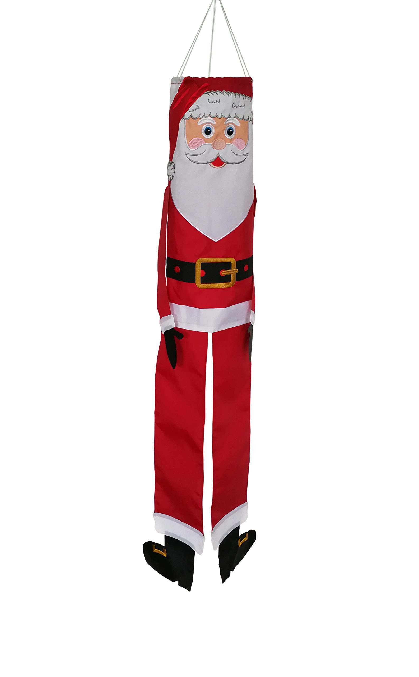 In the Breeze 5023 Lil' Santa Buddy Windsock-Hanging Christmas Decoration, 40 Inches