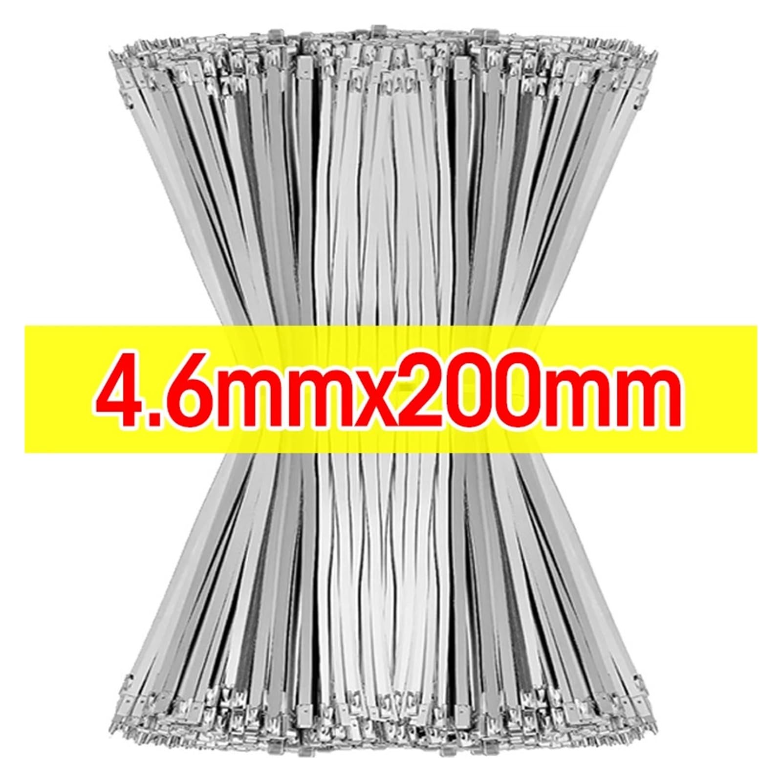Opaski zaciskowe ze stali nierdzewnej, Uniwersalne opaski kablowe do owijek wydechowych ze stali nierdzewnej Ca(200pcs,4.6x300mm)