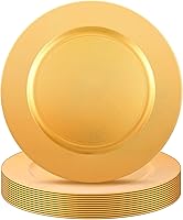 Vista 38 de Tanlade 50 Pcs 13 Inch Charger Plates Bulk Round Wedding Chargers Plastic Dinner Plates for Table Setting Wedding Party Decoration (Gold)