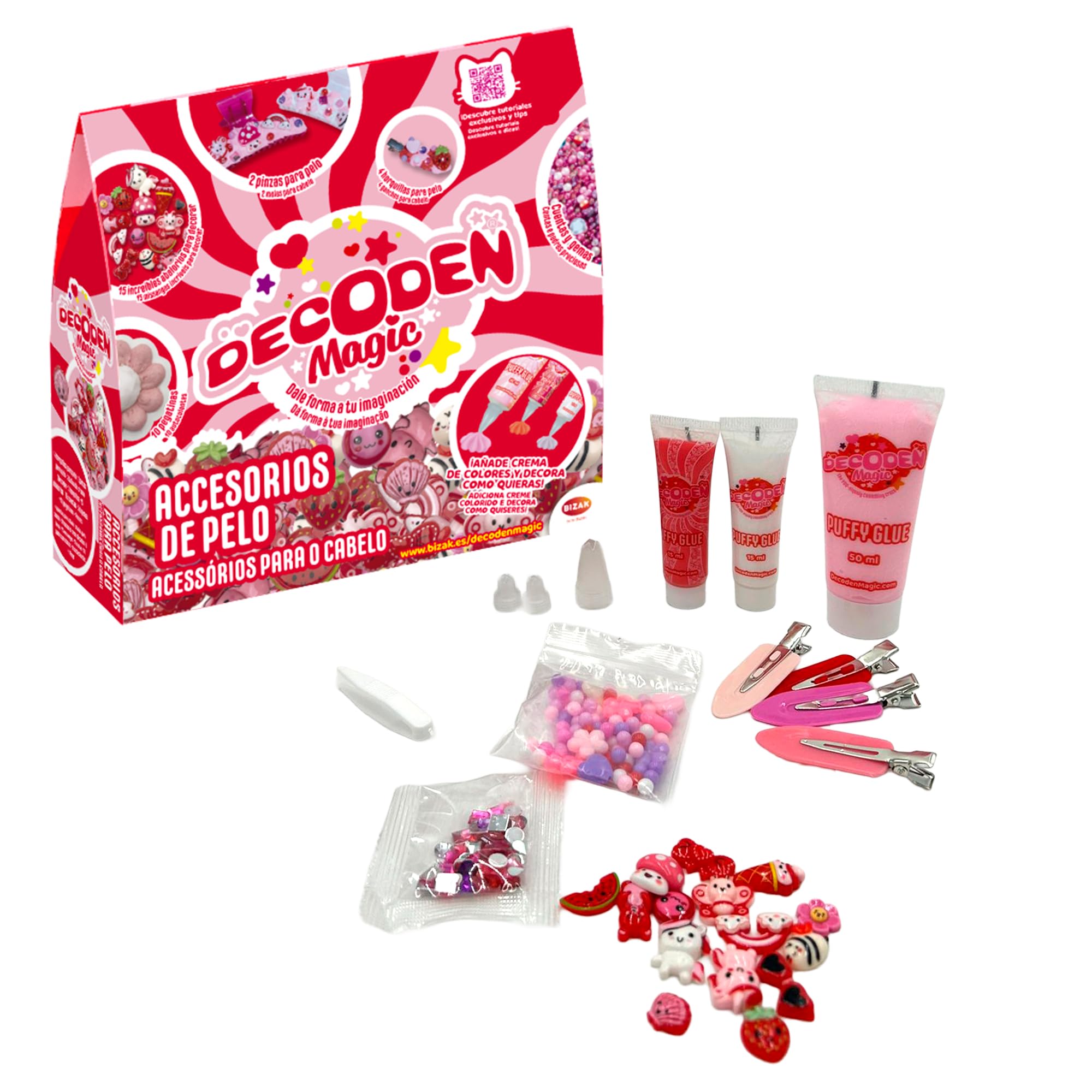 Decoden Magic Classic Hair Beads Pack Red, Whipped Fake Cream, Buttercream for Decoration, Beads, Beads and Hair Accessories, +4 years, Bizak (64484130-2)
