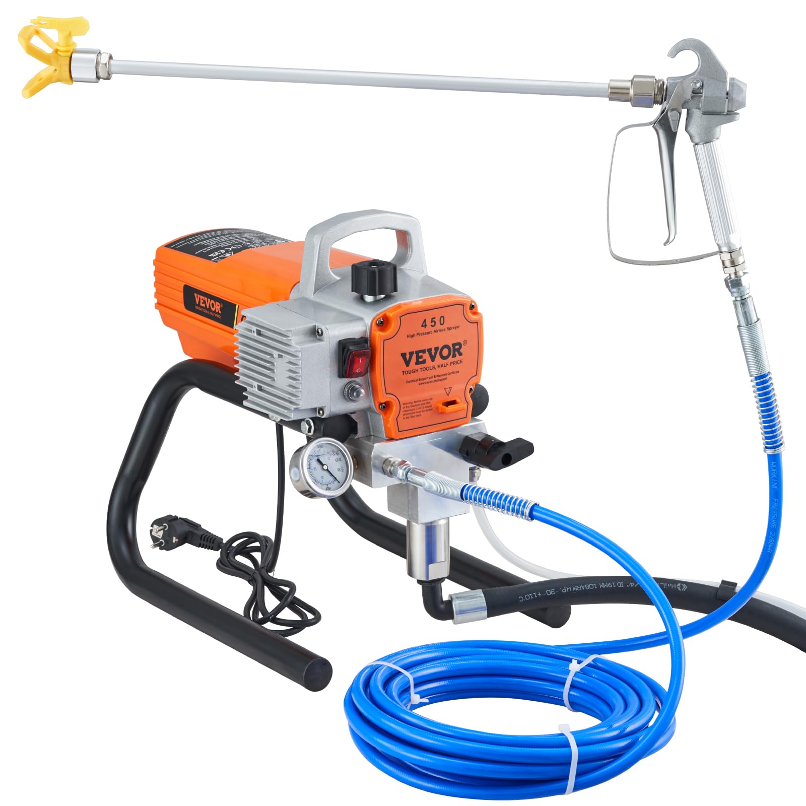 VEVOR Airless-Farbspritzgerät, 1500 W, 3000 PSI, 9 m Schlauch