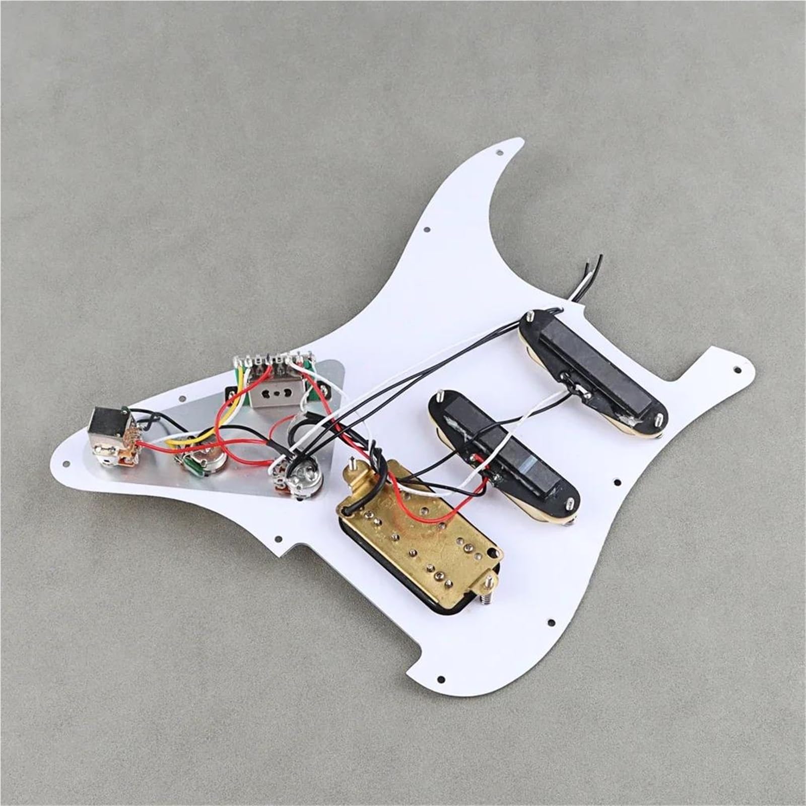 Golpeador Precableado Pastillas Pastillas Humbucker SSH de 3 capas juego de golpeador de guitarra precableado cargado para guitarra eléctrica de PVC