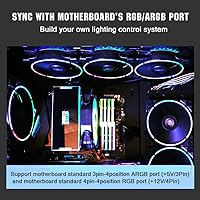 Vista 2 de PCCOOLER 120mm Case Fan 5 Pack PC Computer Fans RGB PC Case Fans with Wireless Controller Dual Light Loop LED Computer Fan High Performance PWM