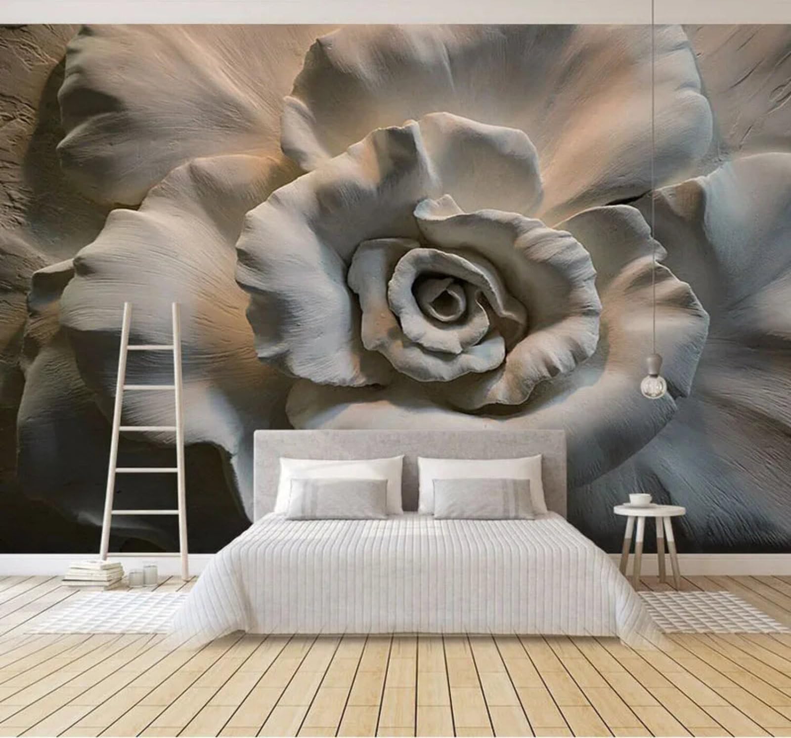 Large Three Dimensional Relief Rose Art 3D Wallpaper Easy Install Feature Office Living Room Sofa Bedroom TV Background Wall Decoration-250cm×170cm