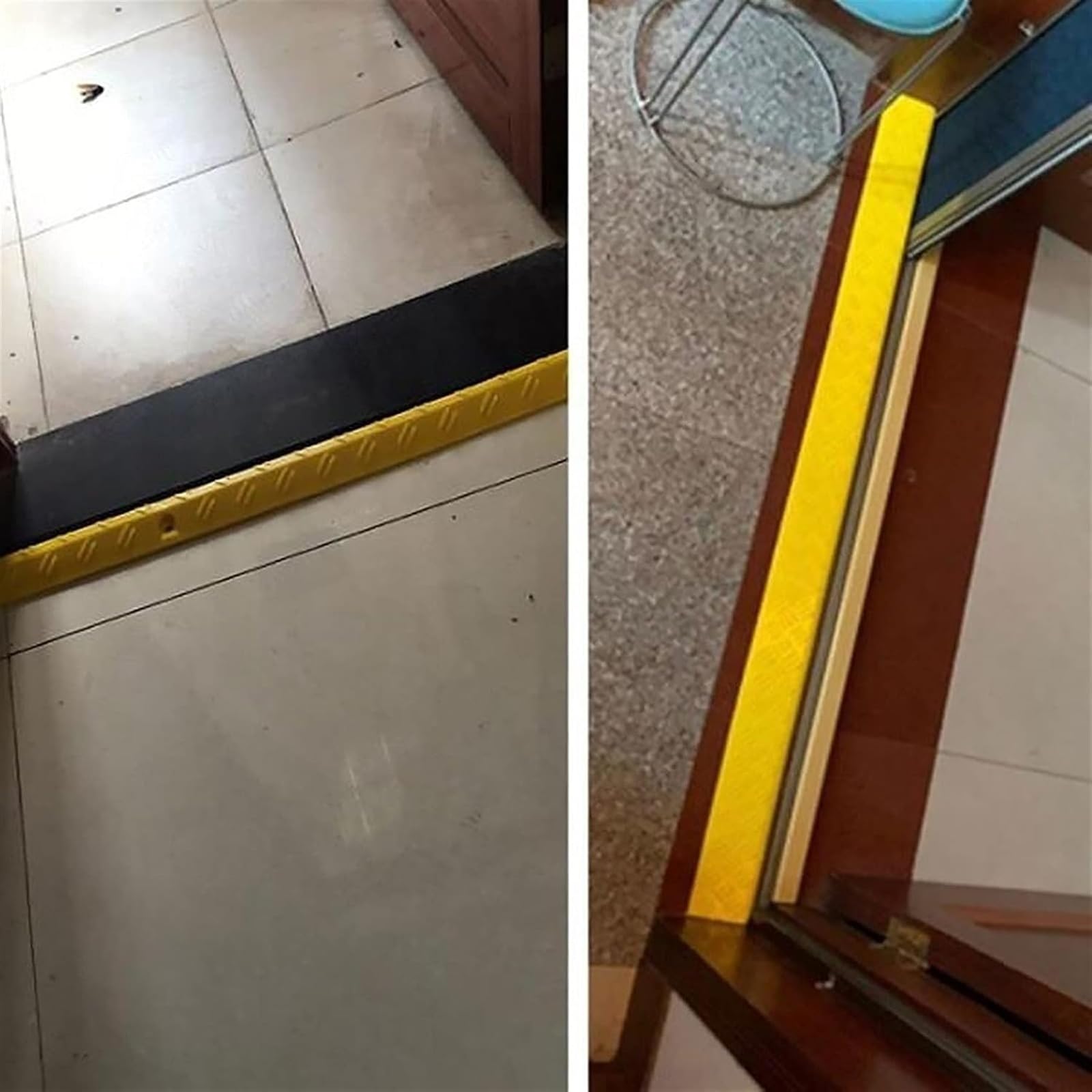 Rampa progowa, gumowa rampa progowa, przenośna trójkątna podkładka, wytrzymała rampa progowa, łatwa do zamocowania, dla rodziny, trawnika, na poboczu drogi, hulajnoga mobilna (100 x 11 x 4,5 cm)