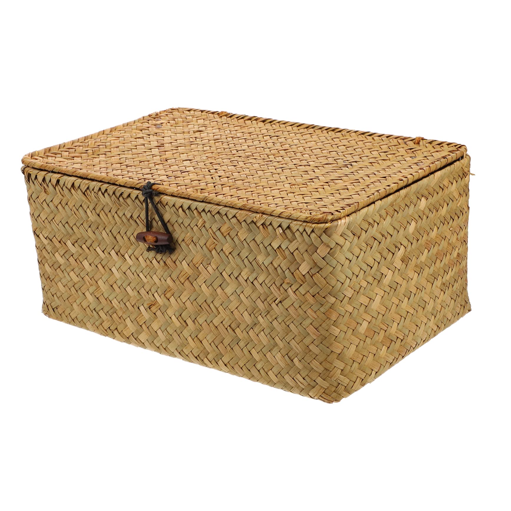 HOOTNEE Hand Woven Straw Storage Basket Multifunctional Storage Box for Home Decor