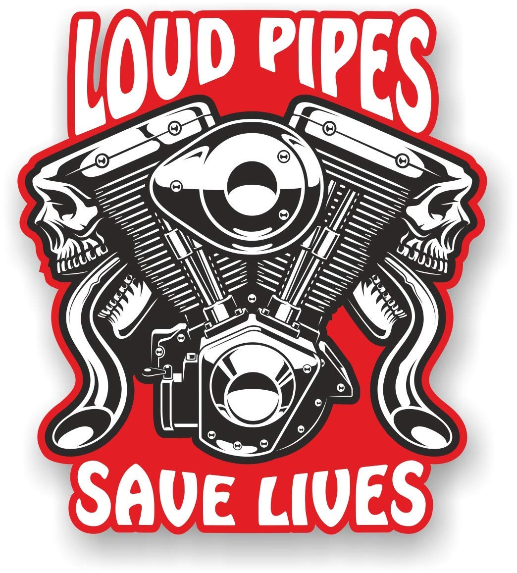 Sticker Licker Red Cafe Racer Loud Pipes Save Lives Retro Biker Old School Motorcycle Helmet Vinyl Car Sticker Decal 80X90mm