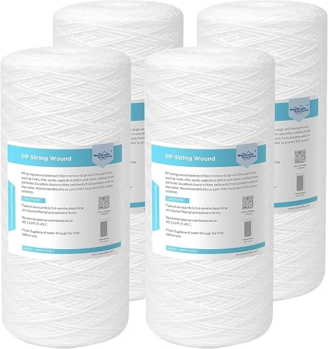 Miniatura 7 de Membrane Solutions WPP-F10B-5 - Cartucho de repuesto de filtro de agua para toda la casa, filtro universal de sedimentos para agua de pozo, paquete