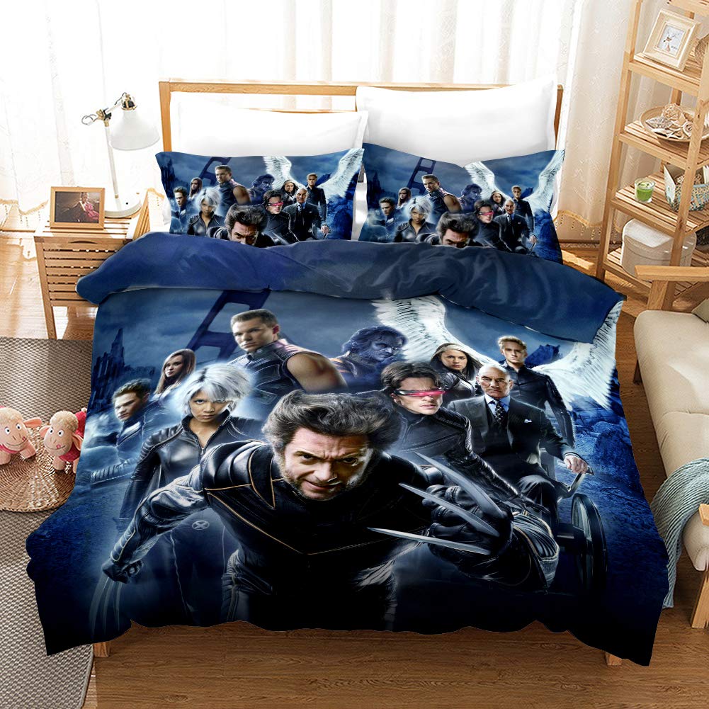 Nichiyo Men's 1 X- Bed Linen Set, Duvet Cover And Pillowcase, Microfibre, 3D Digital Print, Three-Piece Bed Linen (Duvet Cover + Pillowcases) (, Single 35 X 200 Cm)