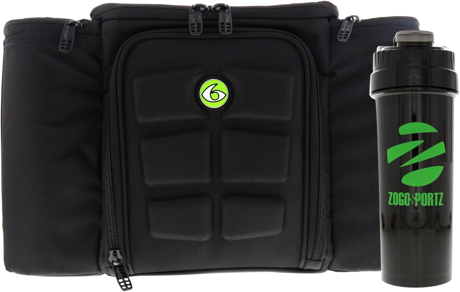 6 Pack FitnessInnovator 300 Meal Management System (Black/Neon Green Bonus)